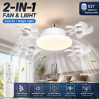 💡2026 New E27 Socket Ceiling Fan Light - 2-in-1 Silent LED Fan with Remote Control, Energy-Saving Cooling & Lighting Combo for Home Bedroom
