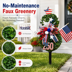 USA 250th Anniversary Patriotic Topiary Garden Stake, Red White Blue Yard Decor for 4th of July, Memorial Day & Independence Day