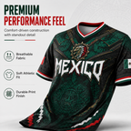 2026 New Mexico Eagle Warrior V-Neck Sports Jersey, Aztec Calendar Graphic Short Sleeve Shirt for Men, Green Black Soccer Fan Tee,summerwins
