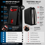 🔥2026 New Wallet for Men - Pop Up Case, Cash Slot, and Credit Card Slot - Aluminum Wallet with RFID Blocking, Minimalist Leather Wallet Front Pocket with ID Window