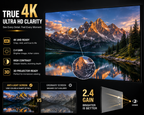 4K Anti-Ambient Light Projector Screen | Foldable Home Theater Screen