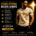✝️ Angel Wings Prayer Cross T-Shirt – Faith Inspired 3D Spiritual Graphic Tee for Men