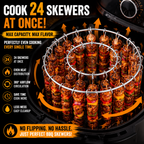🍢 Cook 24 Skewers at Once – No Flipping, No Mess, No Effort