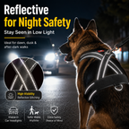 🐾No-Pull Reflective Dog Harness for Medium & Large Dogs, Comfortable Padded Vest with Dual D-Rings, Adjustable Anti-Pull Chest Harness for Walking & Training