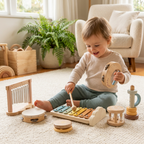 6-Piece Wooden Baby Musical Instrument Set – Sensory Sound & Music Toy