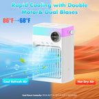 Portable Air Conditioners, Mini AC Unit Cooling Fan for Bedroom, 1200ML Small Air Cooler Fans with Remote, 3 Mist, 3 Speed, 8 L
