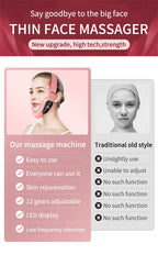 LED Photon Therapy Facial Slimming Vibration Massager Facial Lifting Device Facial Heated Double Chin V Face Vibration Massager