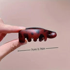 💎Women's 4 Non-Slip Banana Hair Clips - Vintage Oval Leopard Print, Amber and Black
