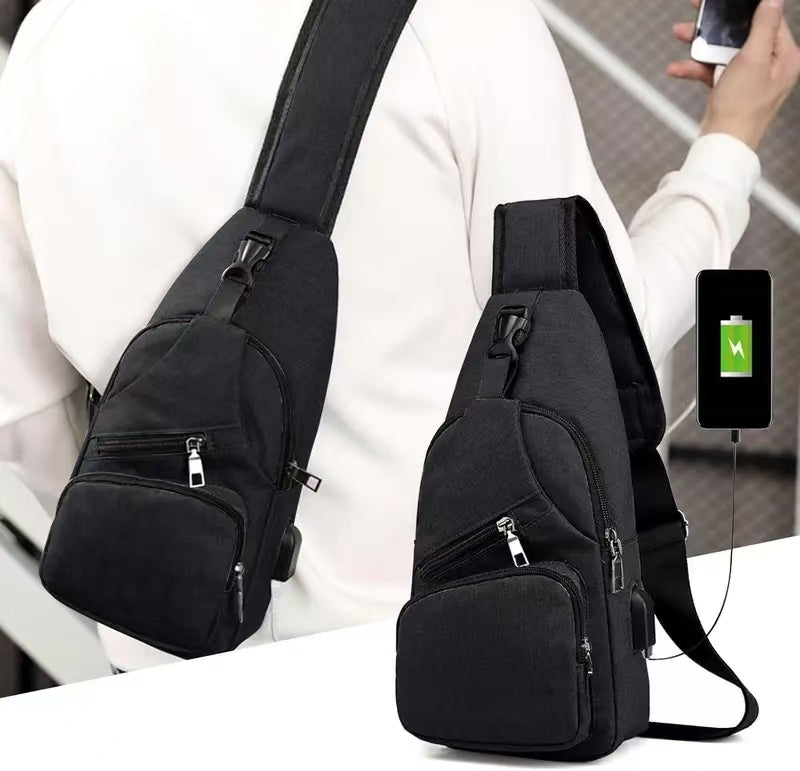 Men's Waterproof Oxford Sling Chest Bag for Travel & Daily Use