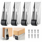 🚪 4-Pack Low-Profile Door Repair Casters | Quiet Nylon & Steel Fixed Wheels