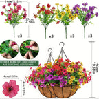FREE SHIPPING!🔥Simulated Hanging Flower Basket 🌸No Watering💧. No Wilting. Just Perfect Blooms.