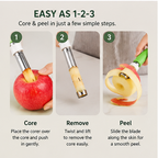2-in-1 Apple Corer & Peeler Tool | Stainless Steel