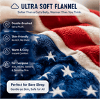 🇺🇸❤️American Flag Flannel Blanket — Ultra-Soft Flannel | Non-Shedding | Suitable for All Seasons | Available in Three Sizes