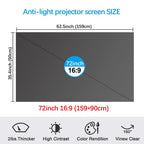 4K Anti-Ambient Light Projector Screen | Foldable Home Theater Screen