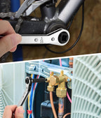 🔧 4-in-1 HVAC Ratchet Service Wrench Set with S2 Hex Bit Adapters