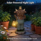Solar-Powered Scottish Highland Bull Garden Welcome Light
