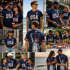 🇺🇸 USA Liberty Soccer Jersey – Patriotic American Flag V-Neck Football Shirt | Red White Blue Statue of Liberty Fan Jersey for Men & Women