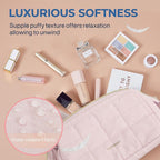 2026 NEW ARRIVAL🔥Puffy Padded Travel Cosmetic Organizer , Wide-Open Makeup Case for Toiletries, Accessories
