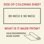 ☀️ Giant Summer Activity Calendar Coloring Poster | 30×50 Inch Family Summer Planner