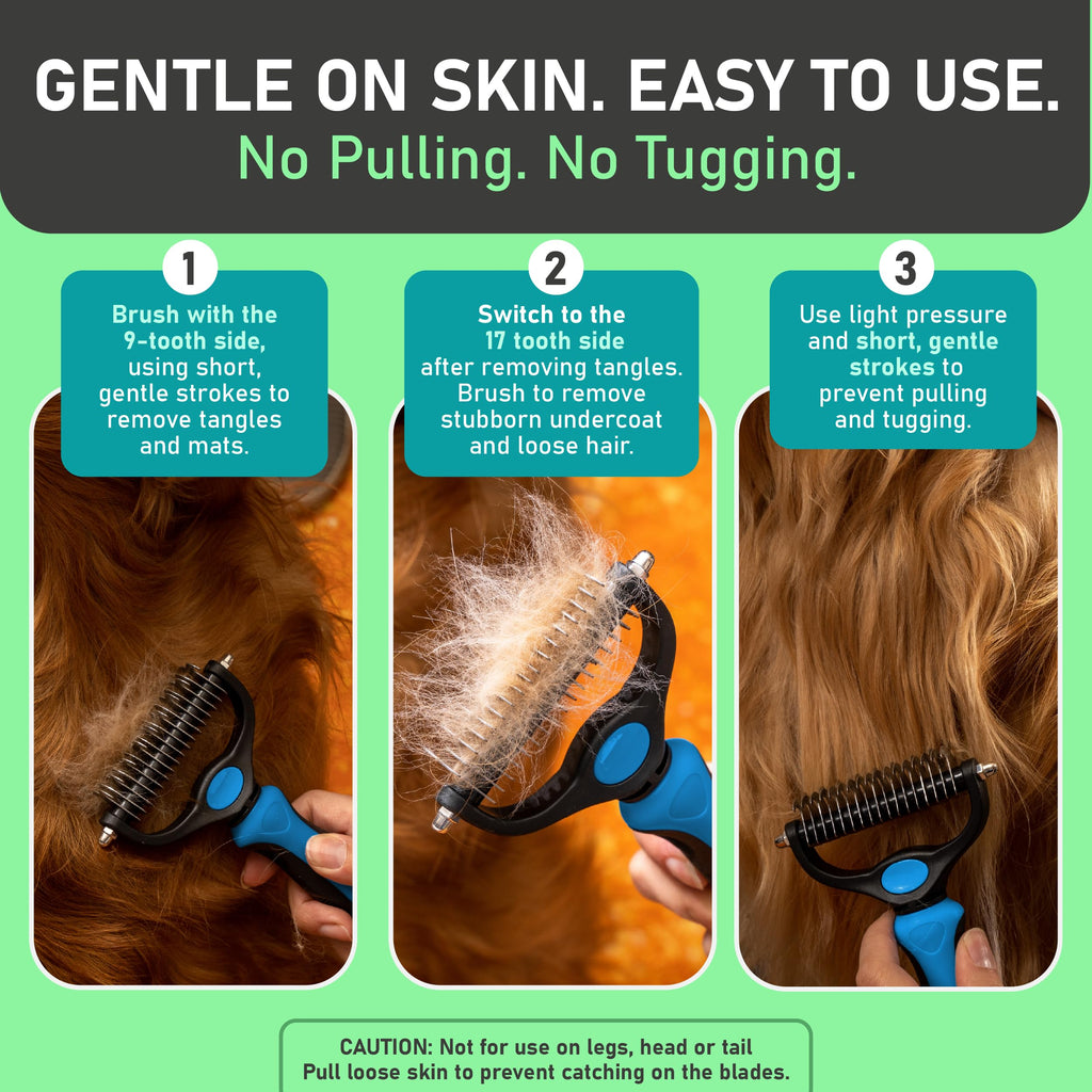 🎁Double-Sided Pet Rake – Deshedding Tool for Dogs & Cats 🐶🐱
