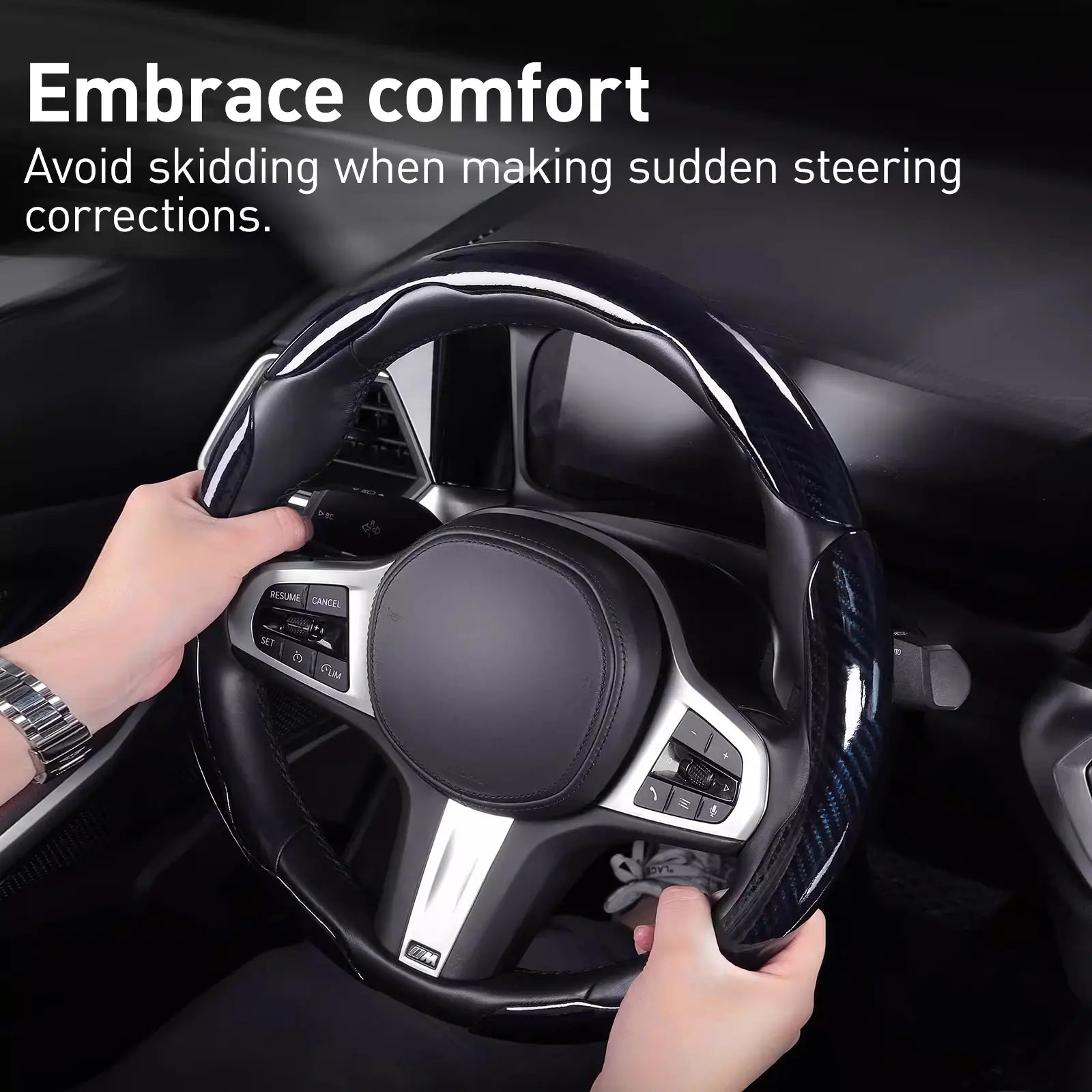 🚗Car Steering Wheel Cover, Non slip Design Steering Wheel Protector, Universal Car Steering Wheel Cover for 15 Inch