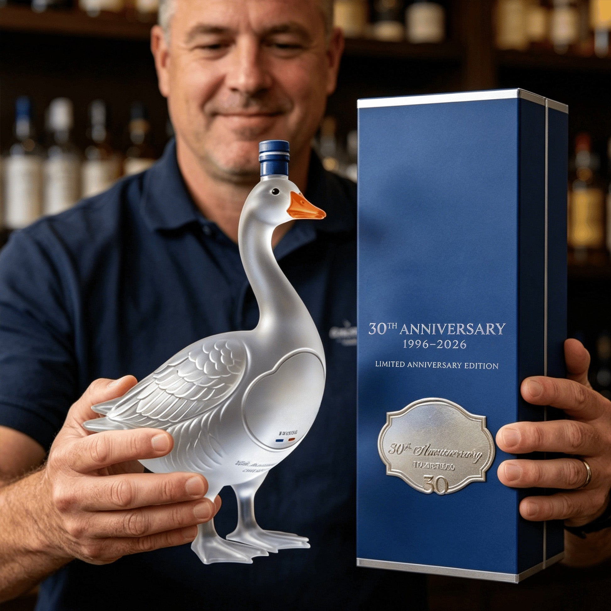 🎁Father's Day Hot Selling🪿GY Goose 30th Anniversary 3D Sculpted Vodka Bottle