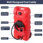 15 Gallon Portable Fuel Caddy with LE Pump & 10ft Hose