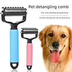 🐾 Pet Detangling Comb – Double-Sided Stainless Steel for Dogs