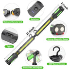 【FathersDayGift】Linkax Rechargeable 2400LM USB Work Light Bar for Mechanics, 4400mAh Battery, Hooks & Magnetic Attachment, LED Car Lights, Vehicle Accessories for Car & Garage Repair Tools
