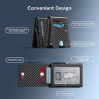 ❤️‍🔥Wallet for Men- Pop Up Case, Cash Slot, and Credit Card Slot - Aluminum Wallet with RFID Blocking, Minimalist Leather Wallet Front Pocket with ID Window