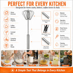 🥄✨ Stainless Steel Hand-Push Rotary Whisk – Effortless Mixing in Seconds!