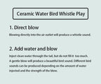 🐤 Ceramic Water Bird Whistle – Handcrafted, Realistic Chirping, Add Water to Sing (3PCS Set)