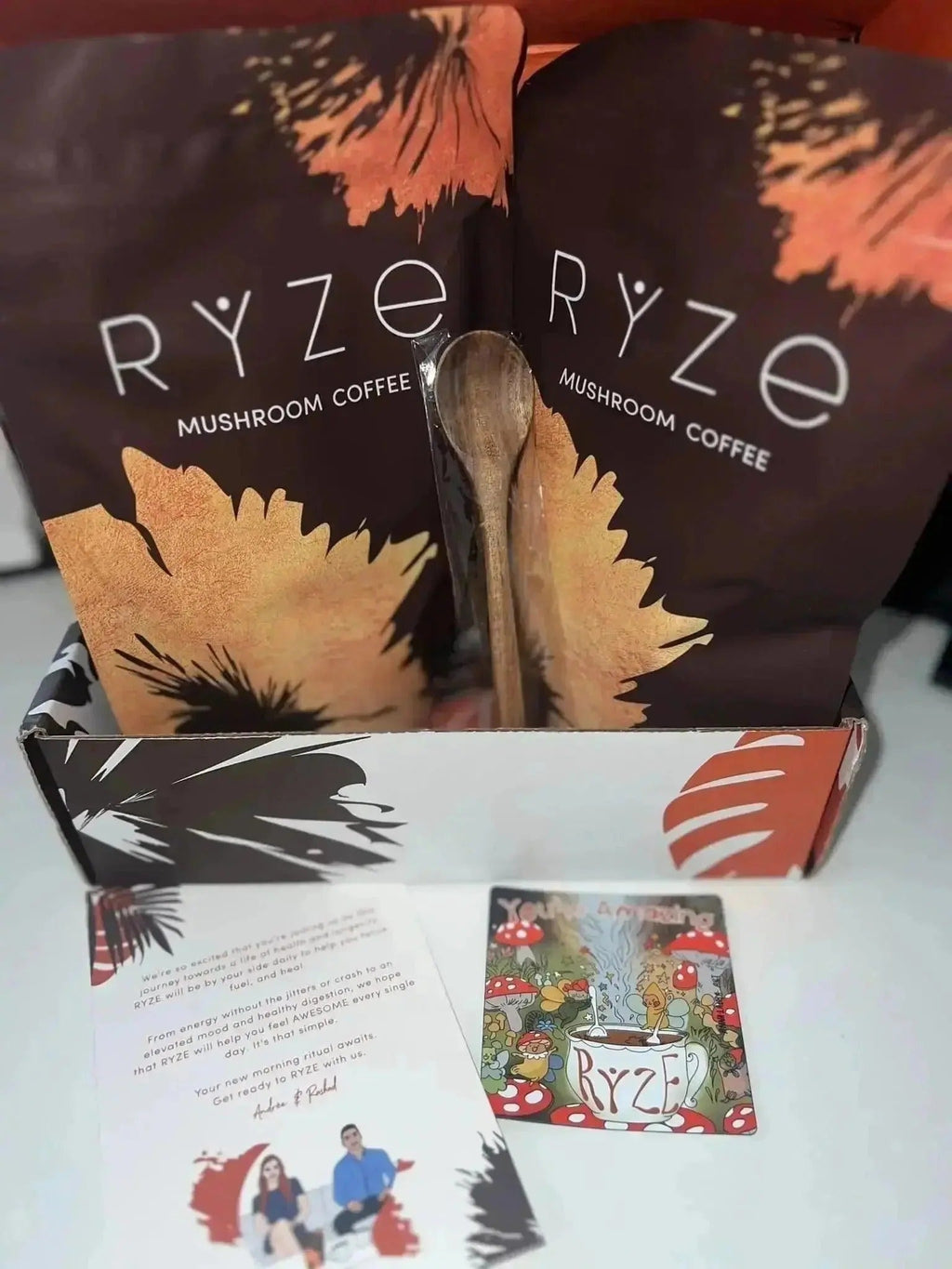 Mornis RYZE Superfoods Mushroom Medium Roast Coffee Starter Kit with USDA Organic instant coffee, Lions Mane, Turkey Tail, 30 servings